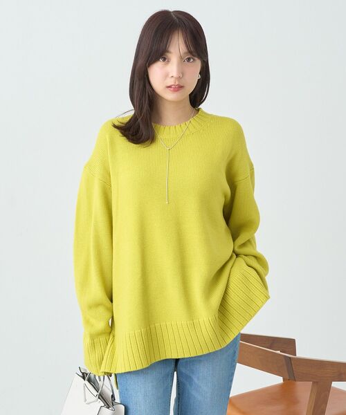 earth music&ecology(アースミュージックアンドエコロジー)の「ウォッシャブルスリットチュニック(チュニック・レディース・イエロー/ホワイト系その他4/ブルー/杢グレー/ブルー系その他2/ブラック・FREE)」の8枚目の写真
