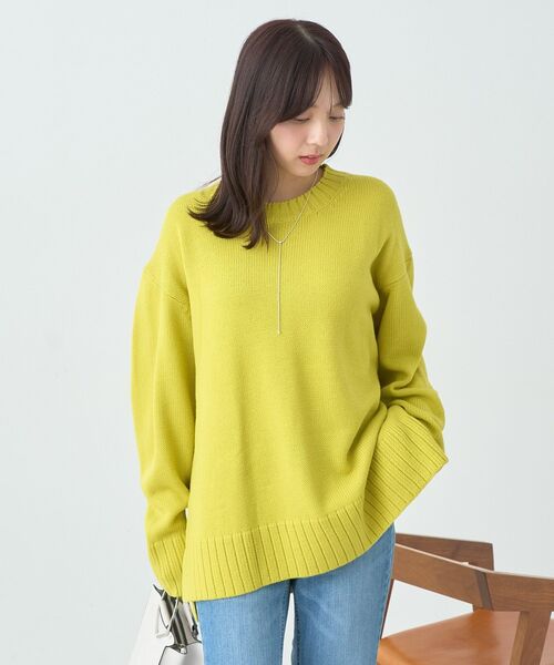 earth music&ecology(アースミュージックアンドエコロジー)の「ウォッシャブルスリットチュニック(チュニック・レディース・イエロー/ホワイト系その他4/ブルー/杢グレー/ブルー系その他2/ブラック・FREE)」の9枚目の写真