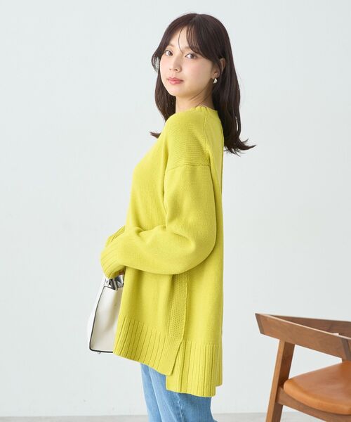 earth music&ecology(アースミュージックアンドエコロジー)の「ウォッシャブルスリットチュニック(チュニック・レディース・イエロー/ホワイト系その他4/ブルー/杢グレー/ブルー系その他2/ブラック・FREE)」の10枚目の写真