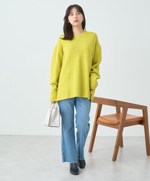 earth music&ecology(アースミュージックアンドエコロジー)の「ウォッシャブルスリットチュニック(チュニック・レディース・イエロー/ホワイト系その他4/ブルー/杢グレー/ブルー系その他2/ブラック・FREE)」の12枚目の写真