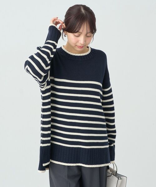 earth music&ecology(アースミュージックアンドエコロジー)の「ウォッシャブルスリットチュニック(チュニック・レディース・イエロー/ホワイト系その他4/ブルー/杢グレー/ブルー系その他2/ブラック・FREE)」の15枚目の写真