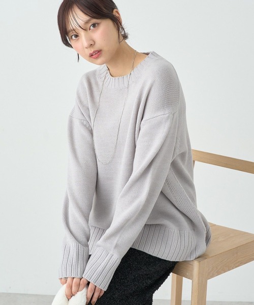 earth music&ecology(アースミュージックアンドエコロジー)の「ウォッシャブルスリットチュニック(チュニック・レディース・イエロー/ホワイト系その他4/ブルー/杢グレー/ブルー系その他2/ブラック・FREE)」の4枚目の写真