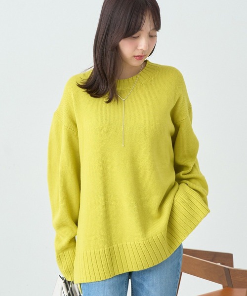 earth music&ecology(アースミュージックアンドエコロジー)の「ウォッシャブルスリットチュニック(チュニック・レディース・イエロー/ホワイト系その他4/ブルー/杢グレー/ブルー系その他2/ブラック・FREE)」の6枚目の写真