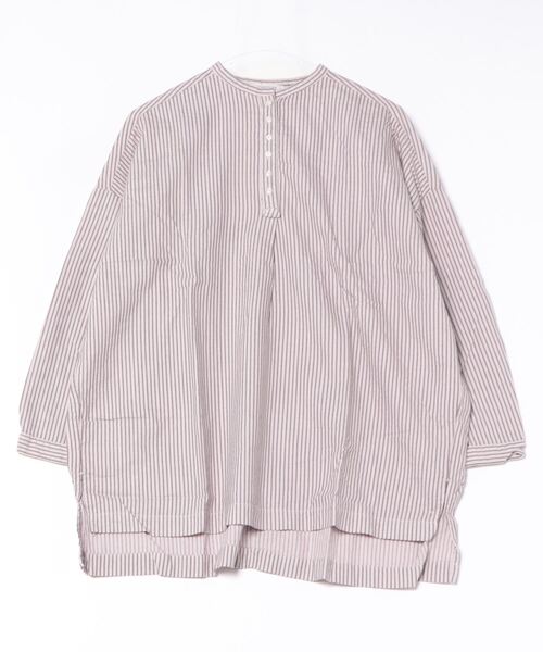 【セール】ストライプ製品染めチュニック（シャツ/ブラウス）｜LBC（エルビーシー）シャツ/ブラウス