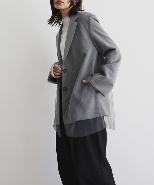 セール】チュールドッキングジャケット（テーラードジャケット