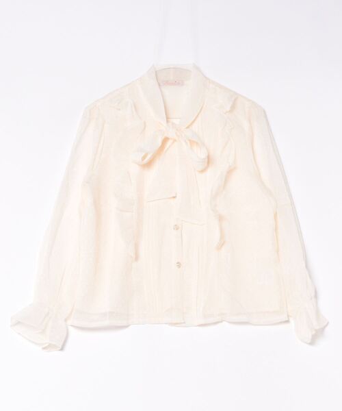 BANICO（バニコ）の「【Banico】ボウタイ フリル ブラウス (SS)（シャツ/ブラウス・レディース・ベージュ/ホワイト・SMALL/MEDIUM/LARGE）」の13枚目の写真