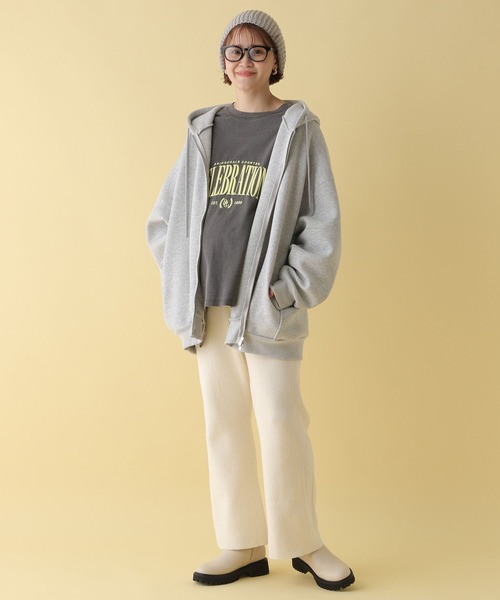 LEPSIM（レプシィム）の「【産前・産後対応】マタニティ／ふくれプリントロゴロンT　200104（マタニティウェア/グッズ・レディース・オフホワイト/チャコールグレー・FREE）」の11枚目の写真