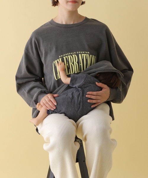 LEPSIM（レプシィム）の「【産前・産後対応】マタニティ／ふくれプリントロゴロンT　200104（マタニティウェア/グッズ・レディース・オフホワイト/チャコールグレー・FREE）」の12枚目の写真