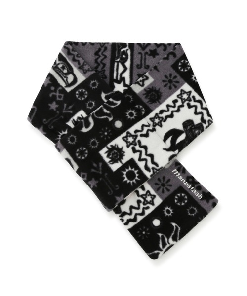 MANASTASH（マナスタッシュ）の「MANASTASH/マナスタッシュ/BANDANA FLEECE MUFFLER/バンダナフリースマフラー（マフラー・メンズ・ブラック/ネイビー・F）」の2枚目の写真