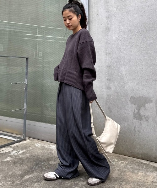 セール】【WEB限定】バックスリットメランジカラーニット（ニット