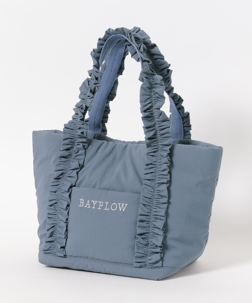 BAYFLOW（ベイフロー）の「[マチが広くて使いやすい]フリルロゴトートM（トートバッグ・レディース・ブラック/ブルーグレー・FREE）」の15枚目の写真