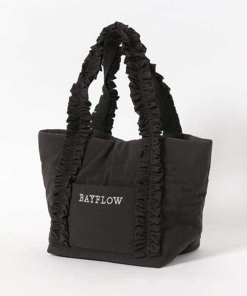 BAYFLOW（ベイフロー）の「[マチが広くて使いやすい]フリルロゴトートM（トートバッグ・レディース・ブラック/ブルーグレー・FREE）」の16枚目の写真