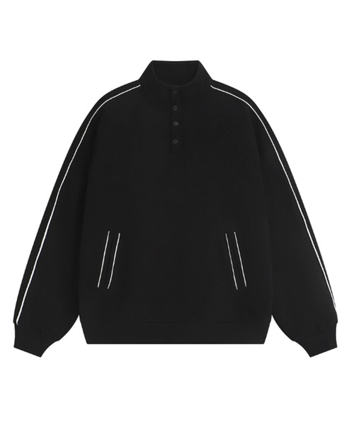 ALLuRing ChaRm（アリュリングチャーム）の「Side Line High Neck Over Sweat / サイドラインハイネックスウェット（スウェット・レディース・ブラック/グレー・M/L）」の4枚目の写真