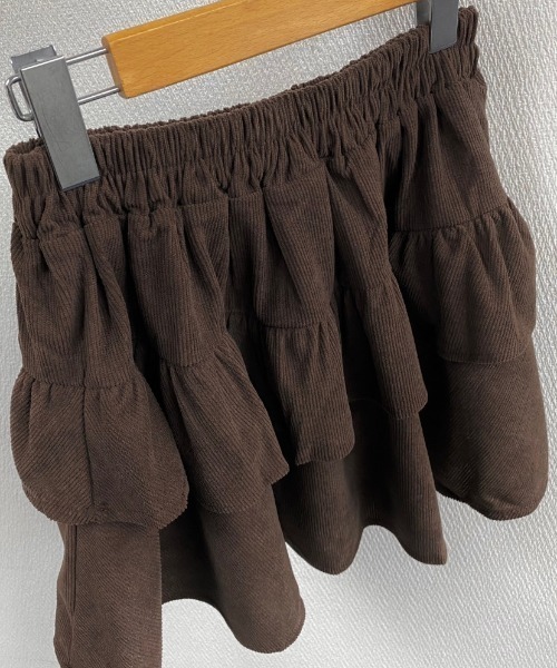 新品未使用タグ付き✨レザレクション コーデュロイスカート Sサイズ セール】2段ティアードコーデュロイミニスカート（スカート