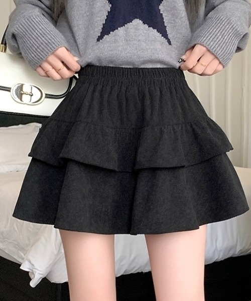 ⭐d.i.a. コーデュロイラビットファー付きミニスカート⭐サイズS⭐ セール】2段ティアードコーデュロイミニスカート（スカート）｜LADY