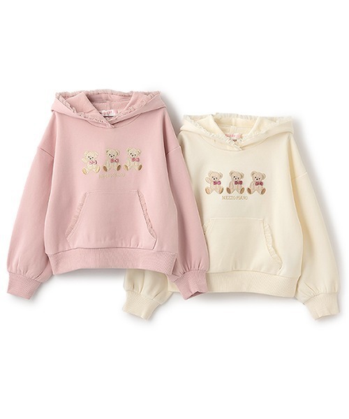 【セール】クマアップリケ パーカ(パーカー)|mezzo piano(メゾピアノ) 【セール】クマアップリケ パーカ(パーカー)|mezzo piano(メゾピアノ)