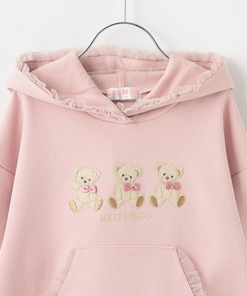 【セール】クマアップリケ パーカ(パーカー)|mezzo piano(メゾピアノ) 【セール】クマアップリケ パーカ(パーカー)|mezzo piano(メゾピアノ)