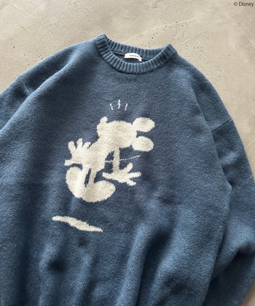 【 ディズニー / ミッキーマウス 】シルエットモチーフニット Disney / Mickey Mouse 】SILHOUETTE MOTIF KNIT