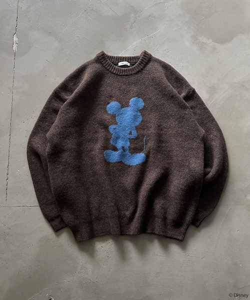 Disney / Mickey Mouse 】SILHOUETTE MOTIF KNIT