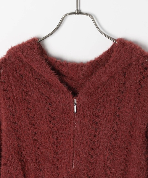 Heather(ヘザー)の「シャギーフードZIPミニワンピース 234814(ワンピース・レディース・グレー/ホワイト/レッド・FREE)」の21枚目の写真