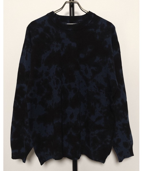 ATELANE（アテレーン）の「ATELANE/プルオーバー タイダイニット（ニット/セーター・メンズ・ベージュ/グレー/ネイビー・LARGE/MEDIUM）」の3枚目の写真