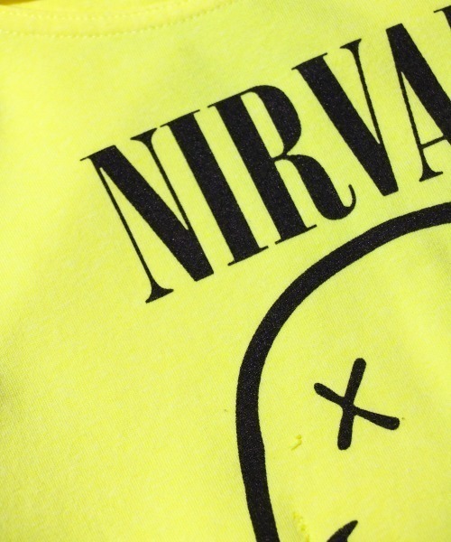 NIRVANA(ニルヴァーナ)の「THRIFTY LOOK / スリフティールック WORN-OUT BAND HOODIE 'NIRVANA' ニルヴァーナ ダメージ加工(パーカー・メンズ・イエロー/ブラック・LARGE/X-LARGE/MEDIUM)」の5枚目の写真