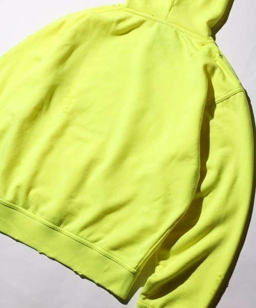 NIRVANA(ニルヴァーナ)の「THRIFTY LOOK / スリフティールック WORN-OUT BAND HOODIE 'NIRVANA' ニルヴァーナ ダメージ加工(パーカー・メンズ・イエロー/ブラック・LARGE/X-LARGE/MEDIUM)」の11枚目の写真