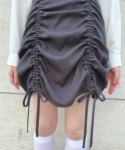 F i.n.t（フィント）の「ドロストスカート/fint　フィント（スカート・レディース・チャコールグレー/アイボリー・FREE）」の12枚目の写真