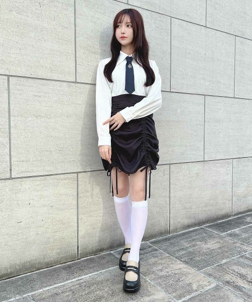 F i.n.t（フィント）の「ドロストスカート/fint　フィント（スカート・レディース・チャコールグレー/アイボリー・FREE）」の15枚目の写真