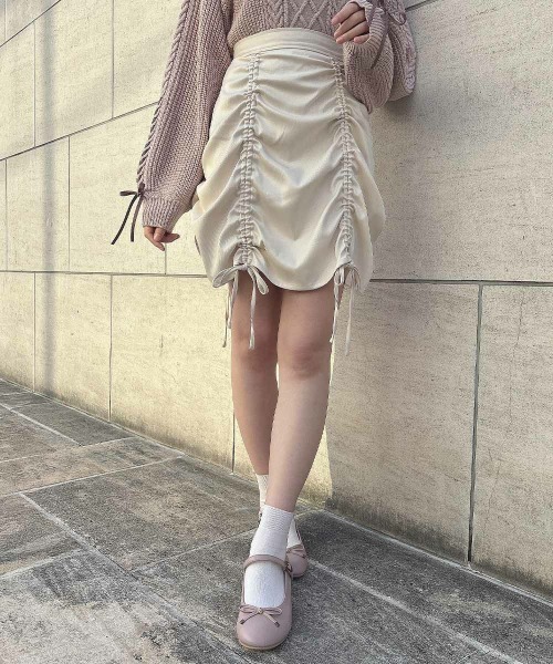 F i.n.t（フィント）の「ドロストスカート/fint　フィント（スカート・レディース・チャコールグレー/アイボリー・FREE）」の18枚目の写真