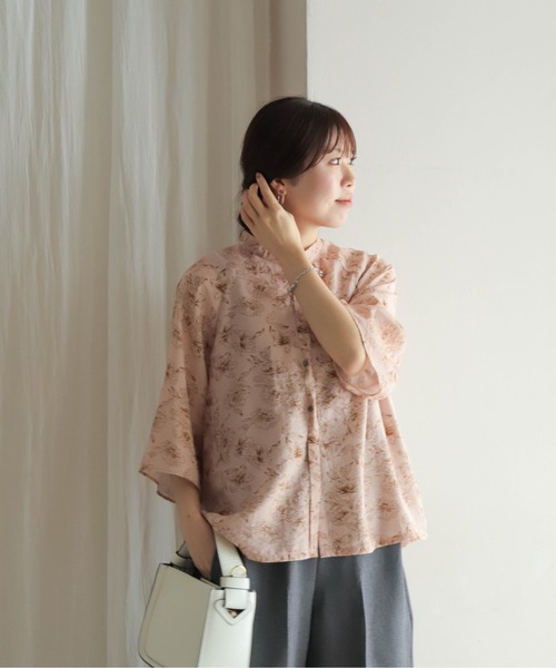 ブラウス シャツ flow dot PT スタンドネックブラウス レディース flow dot PT スタンドネックブラウス | NOMBRE IMPAIR
