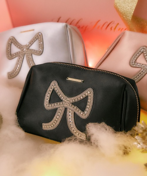 JILL by JILL STUART（ジルバイジルスチュアート）の「◇リボンポーチ（ポーチ・レディース・ブラック/グレー/ピンク・FREE）」の2枚目の写真