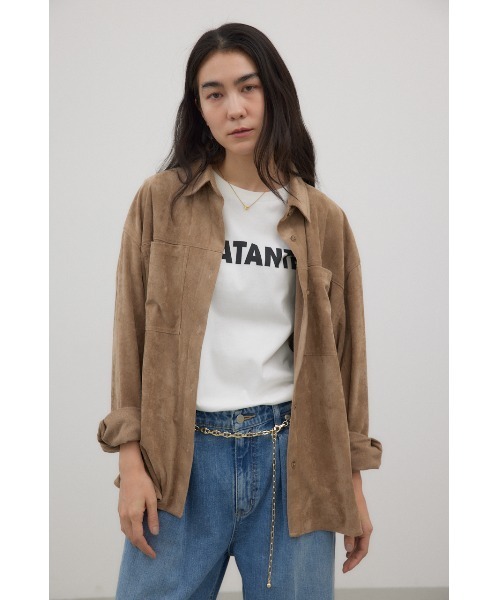 crie conforto(クリーコンフォルト)の「フェイクスエードシャツ 秋服 / 羽織り / 長袖(シャツ/ブラウス・レディース・キャメル/グレー・FREE)」の11枚目の写真