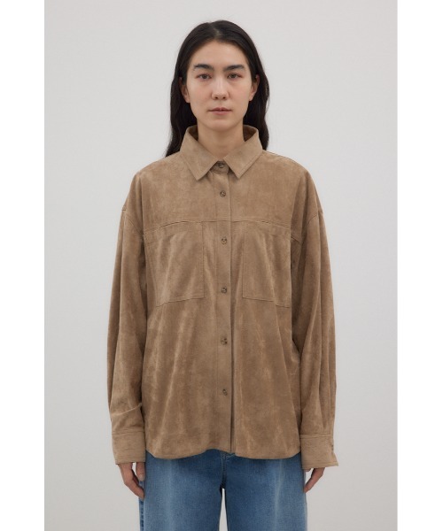 crie conforto(クリーコンフォルト)の「フェイクスエードシャツ 秋服 / 羽織り / 長袖(シャツ/ブラウス・レディース・キャメル/グレー・FREE)」の14枚目の写真