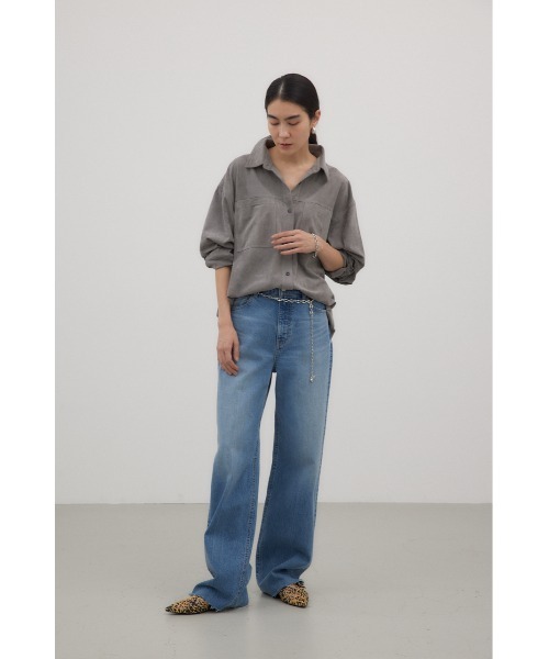 crie conforto(クリーコンフォルト)の「フェイクスエードシャツ 秋服 / 羽織り / 長袖(シャツ/ブラウス・レディース・キャメル/グレー・FREE)」の5枚目の写真