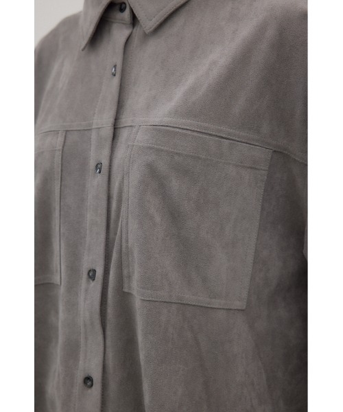 crie conforto(クリーコンフォルト)の「フェイクスエードシャツ 秋服 / 羽織り / 長袖(シャツ/ブラウス・レディース・キャメル/グレー・FREE)」の3枚目の写真