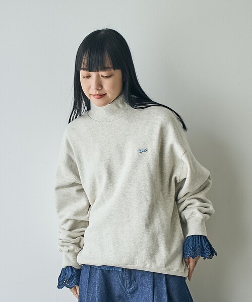 PENNEYS(ぺニーズ)の「Penneys(ぺニーズ)別注 モチモチ裏起毛ハイネックスウェット(スウェット・レディース・ライトグレー/ダークグレー/オレンジ系その他/ケリーグリーン・M/L)」の5枚目の写真