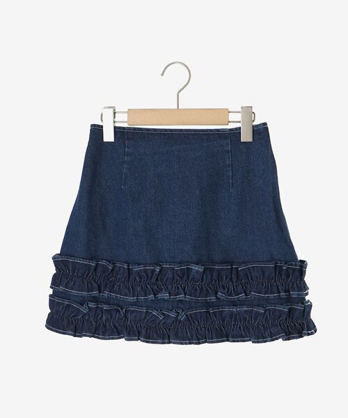 MAJESTIC LEGON(マジェスティックレゴン)の「ホイップフリルデニムスカパン(スカート・レディース・ネイビー/ブラック/サックスブルー/ピンク・MEDIUM)」の14枚目の写真