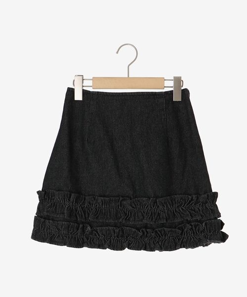 MAJESTIC LEGON(マジェスティックレゴン)の「ホイップフリルデニムスカパン(スカート・レディース・ネイビー/ブラック/サックスブルー/ピンク・MEDIUM)」の15枚目の写真