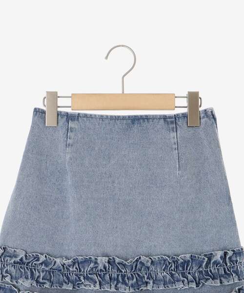MAJESTIC LEGON(マジェスティックレゴン)の「ホイップフリルデニムスカパン(スカート・レディース・ネイビー/ブラック/サックスブルー/ピンク・MEDIUM)」の17枚目の写真