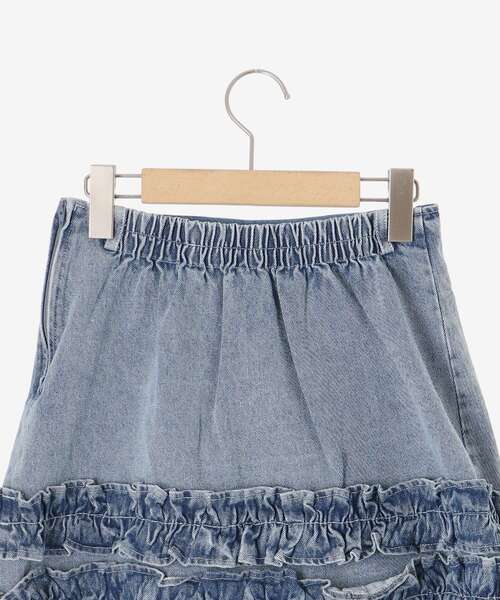 MAJESTIC LEGON(マジェスティックレゴン)の「ホイップフリルデニムスカパン(スカート・レディース・ネイビー/ブラック/サックスブルー/ピンク・MEDIUM)」の18枚目の写真