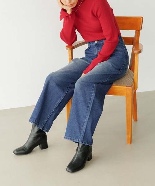 BAYFLOW（ベイフロー）の「ベーシックカーブデニム（デニムパンツ・レディース・サックスブルー/インディゴブルー・SMALL/MEDIUM/LARGE）」の13枚目の写真