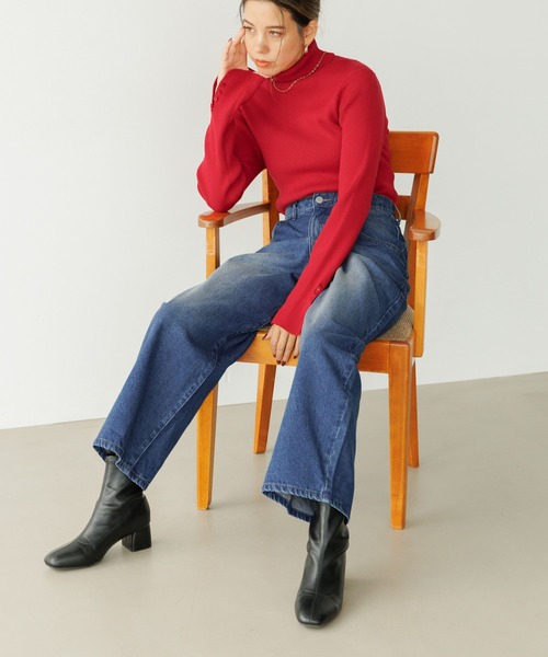 BAYFLOW（ベイフロー）の「ベーシックカーブデニム（デニムパンツ・レディース・サックスブルー/インディゴブルー・SMALL/MEDIUM/LARGE）」の14枚目の写真