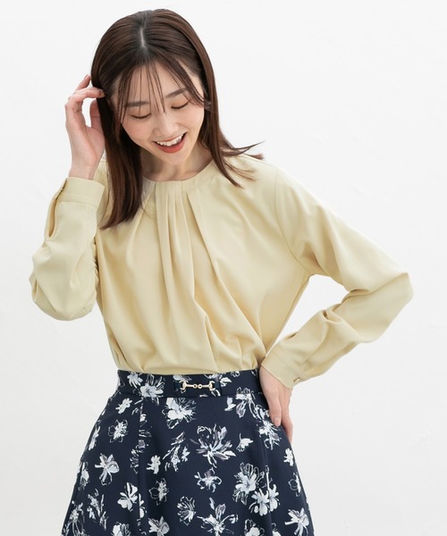 Honeys（ハニーズ）の「タック使いブラウス（シャツ/ブラウス・レディース・ブラック/クリーム/ホワイト/グレイッシュブルー・M/3L/S/LL/L）」の14枚目の写真