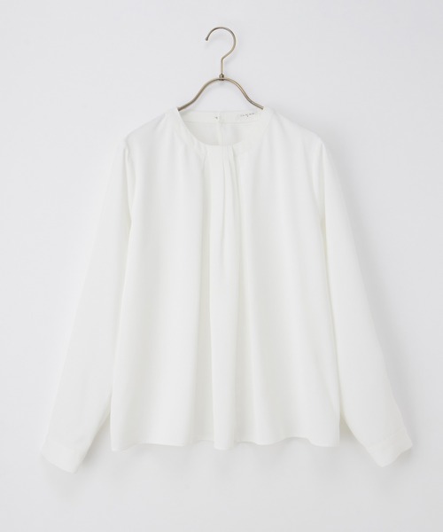 Honeys（ハニーズ）の「タック使いブラウス（シャツ/ブラウス・レディース・ブラック/クリーム/ホワイト/グレイッシュブルー・M/3L/S/LL/L）」の15枚目の写真