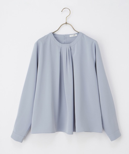 Honeys（ハニーズ）の「タック使いブラウス（シャツ/ブラウス・レディース・ブラック/クリーム/ホワイト/グレイッシュブルー・M/3L/S/LL/L）」の19枚目の写真