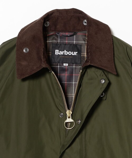 BEAMS F（ビームスエフ）の「【別注】Barbour / TRANSPORT ポリエステル メモリーツイル ジャケット（ブルゾン・メンズ・オリーブ/ブラック・42/40/34/38/36）」の21枚目の写真
