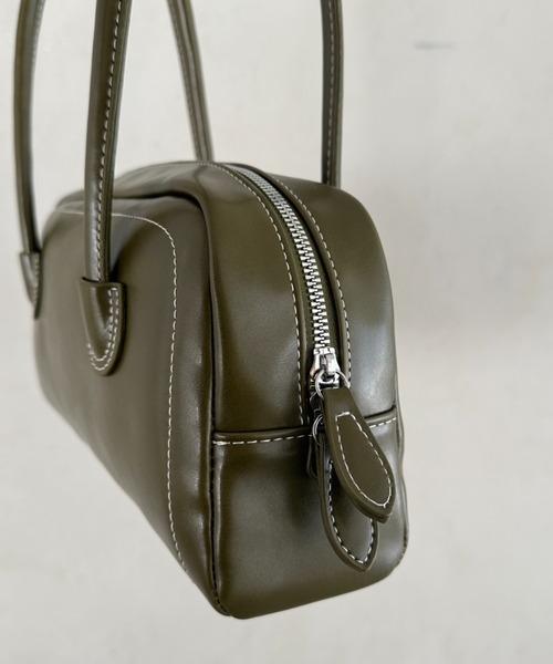 MYMOOD.（マイムード）の「ロングハンドル ボストンバッグ PUフルートバッグ（ハンドバッグ・レディース・カーキ/ブラック/ブラウン・FREE）」の17枚目の写真