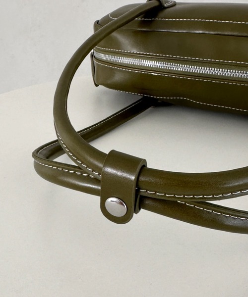 MYMOOD.（マイムード）の「ロングハンドル ボストンバッグ PUフルートバッグ（ハンドバッグ・レディース・カーキ/ブラック/ブラウン・FREE）」の19枚目の写真