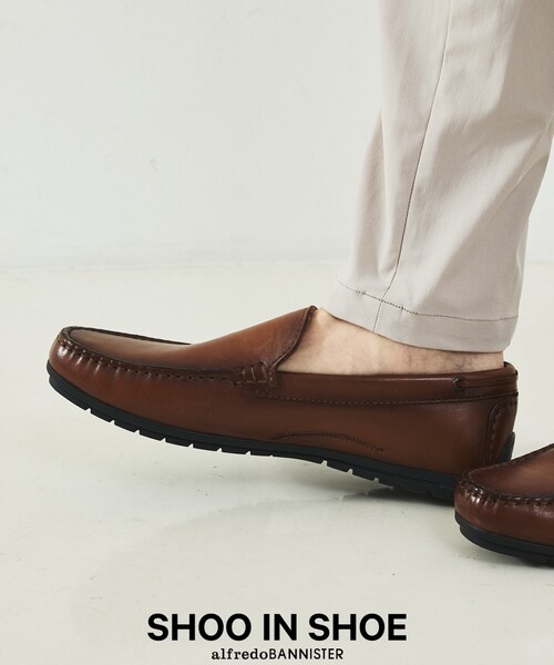 alfredoBANNISTER(アルフレッドバニスター)の「ドライビング レザー シューズ(スリッポン・メンズ・ブラック/ブラウン/ネイビー/キャメル・45/39/43/44/42/41/40)」の4枚目の写真